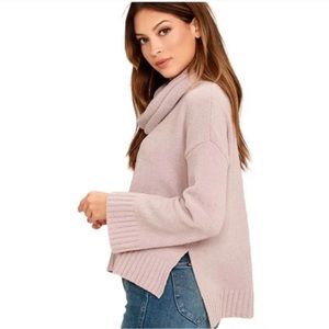 BB Dakota Marcilly Light Blush Cowl Neck Turtleneck Sweater